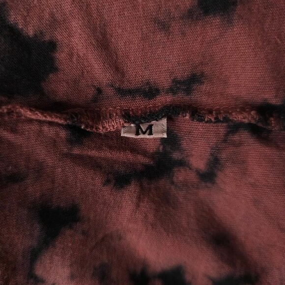 Affliction T Shirt Womens Size Medium Black Red Reed Stones Split Tie Dye SAMPLE - Picture 8 of 10